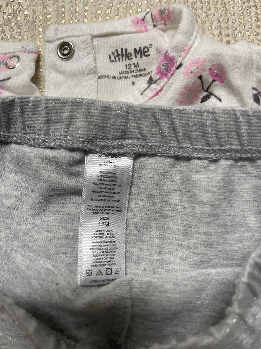 Little Me Pink Floral Long-Sleeve Top & Gray Leggings - Picture 2 of 6